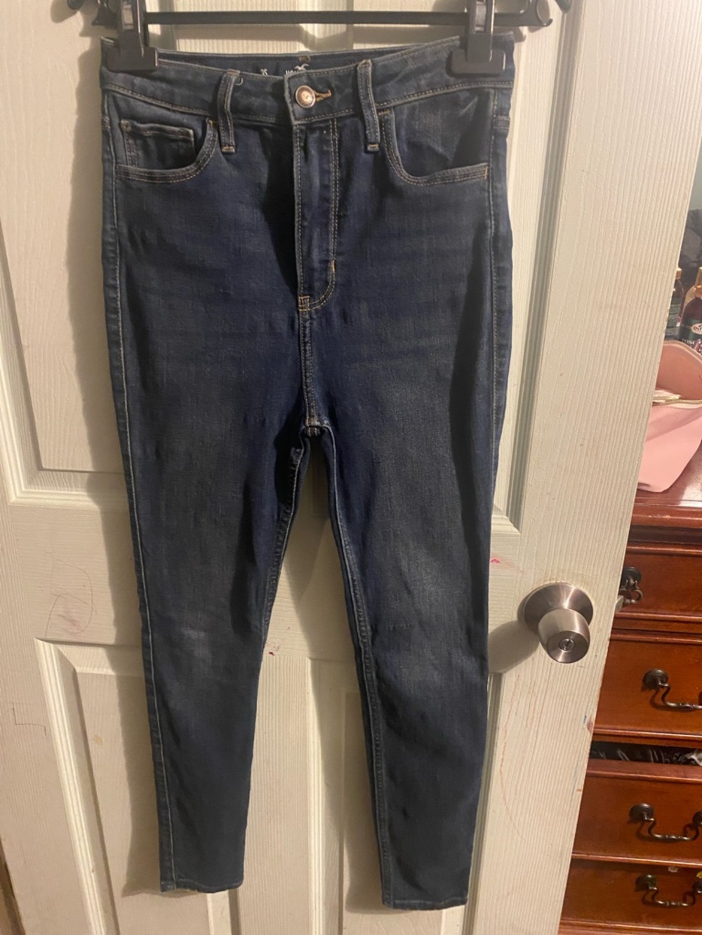 Hollister Dark Blue High-Rise Skinny Jeans
